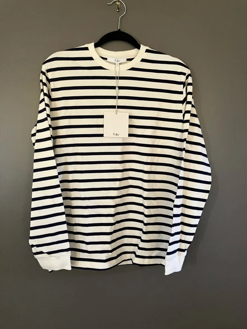 Tibi Tibi Striped Perfect Unisex Long Sleeve T-Shirt - Picture 5 of 11
